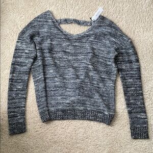 NWT heathered open back sweater express SZ XS